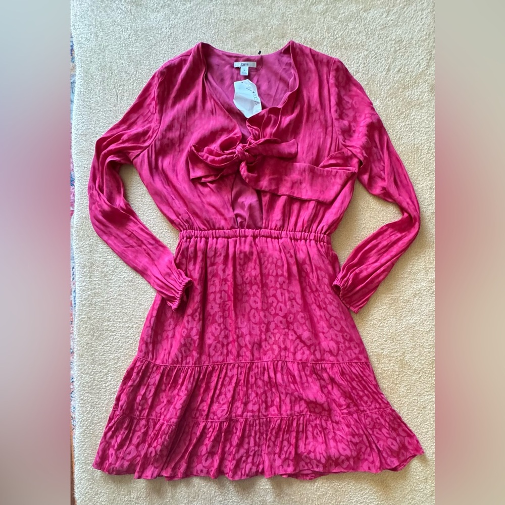 Bar III Fuchsia Long Sleeve Dress